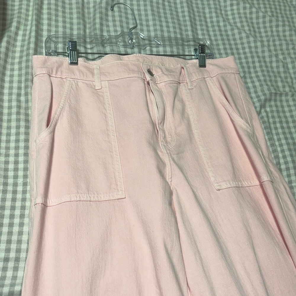 Pink Wide Leg Jeans